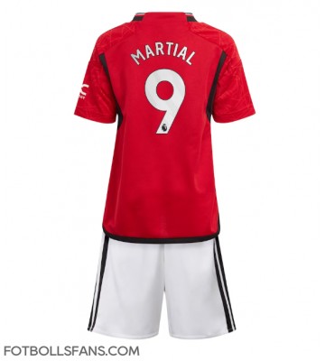 Manchester United Anthony Martial #9 Replika Hemmatröja Barn 2023-24 Kortärmad (+ Korta byxor)